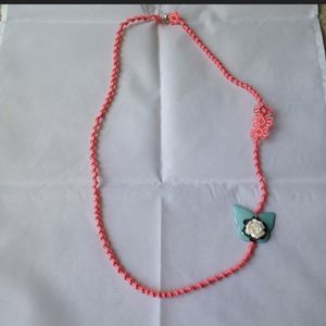 Long tatted butterfly necklace